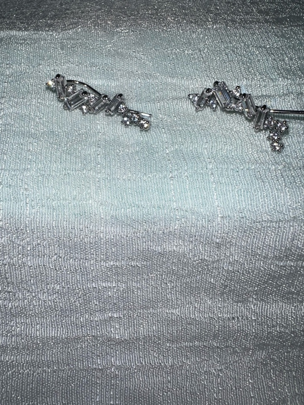 Unk Silver Crystal Ear Climbers
